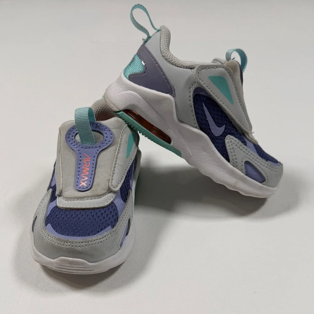 Nike Air Max Bolt TD Sneakers Toddler Kids 6C Purple Grey Mesh Athletic Running